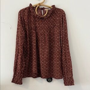 Doen Wine Pintuck Blouse